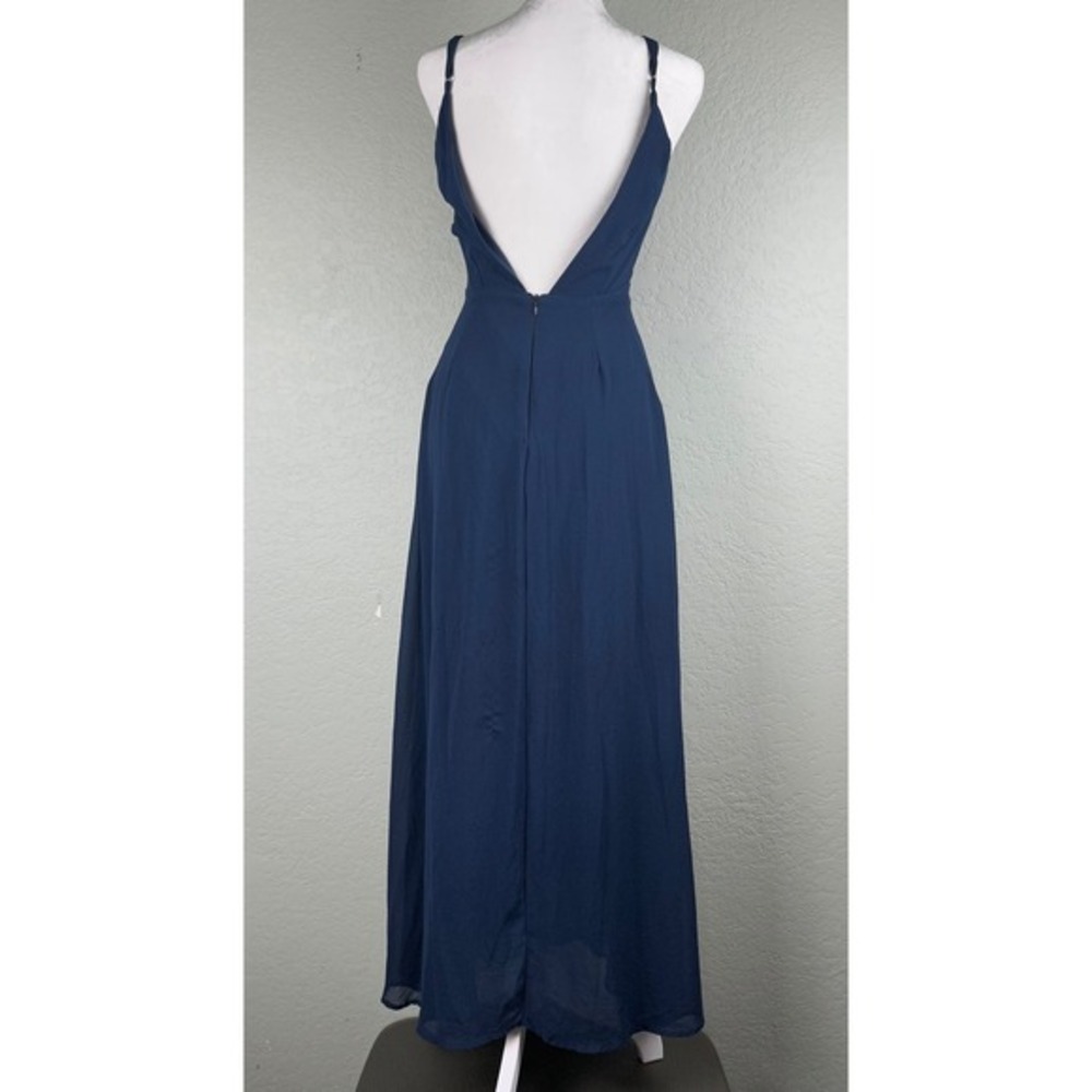 True Decadence Women Size 6 Navy Blue Maxi Dress Formal Evening Prom Bridesmaid - Picture 3 of 17